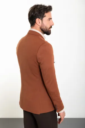 Terracotta Double-Breasted Blazer