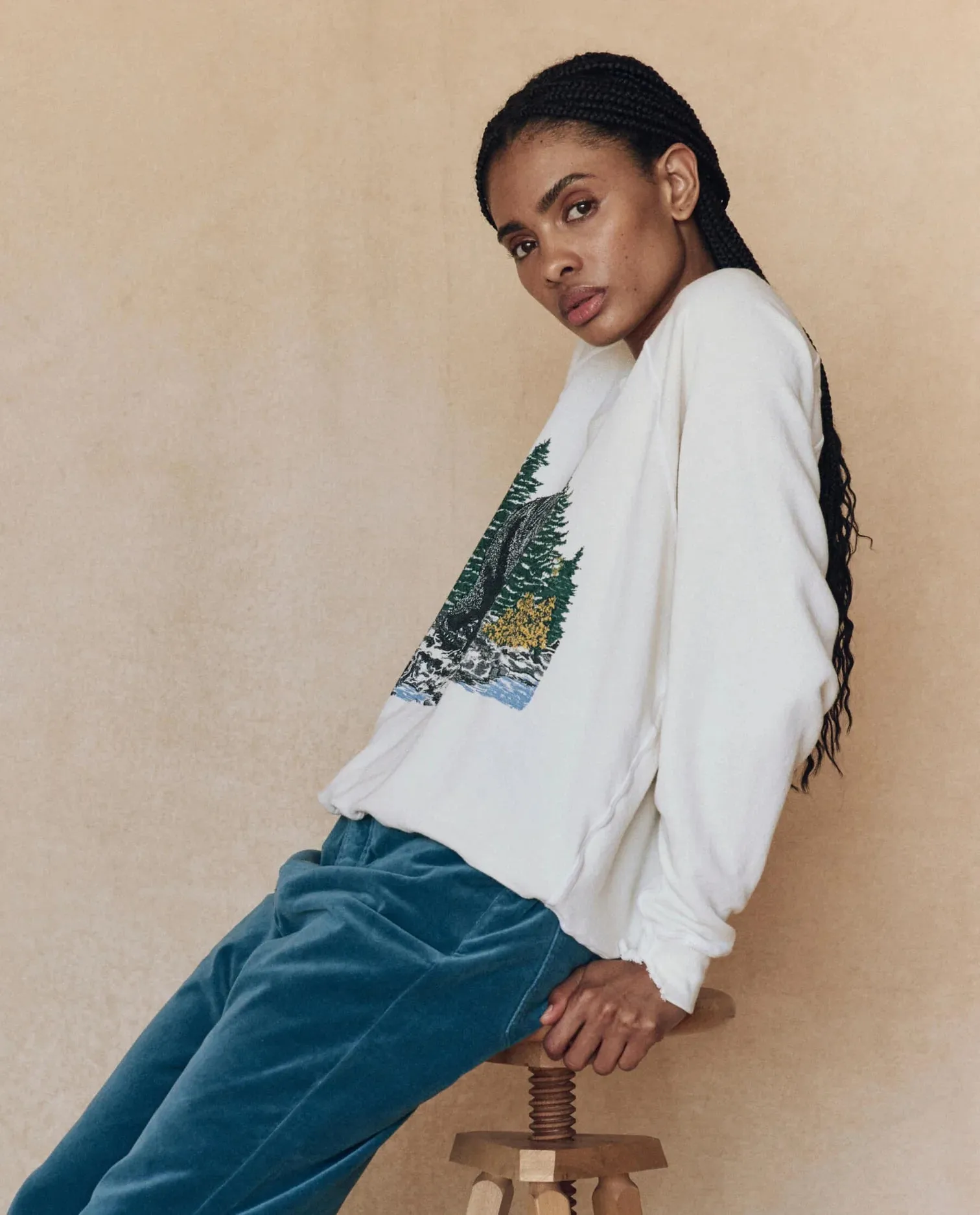 The College Sweatshirt with Black Bear Graphic