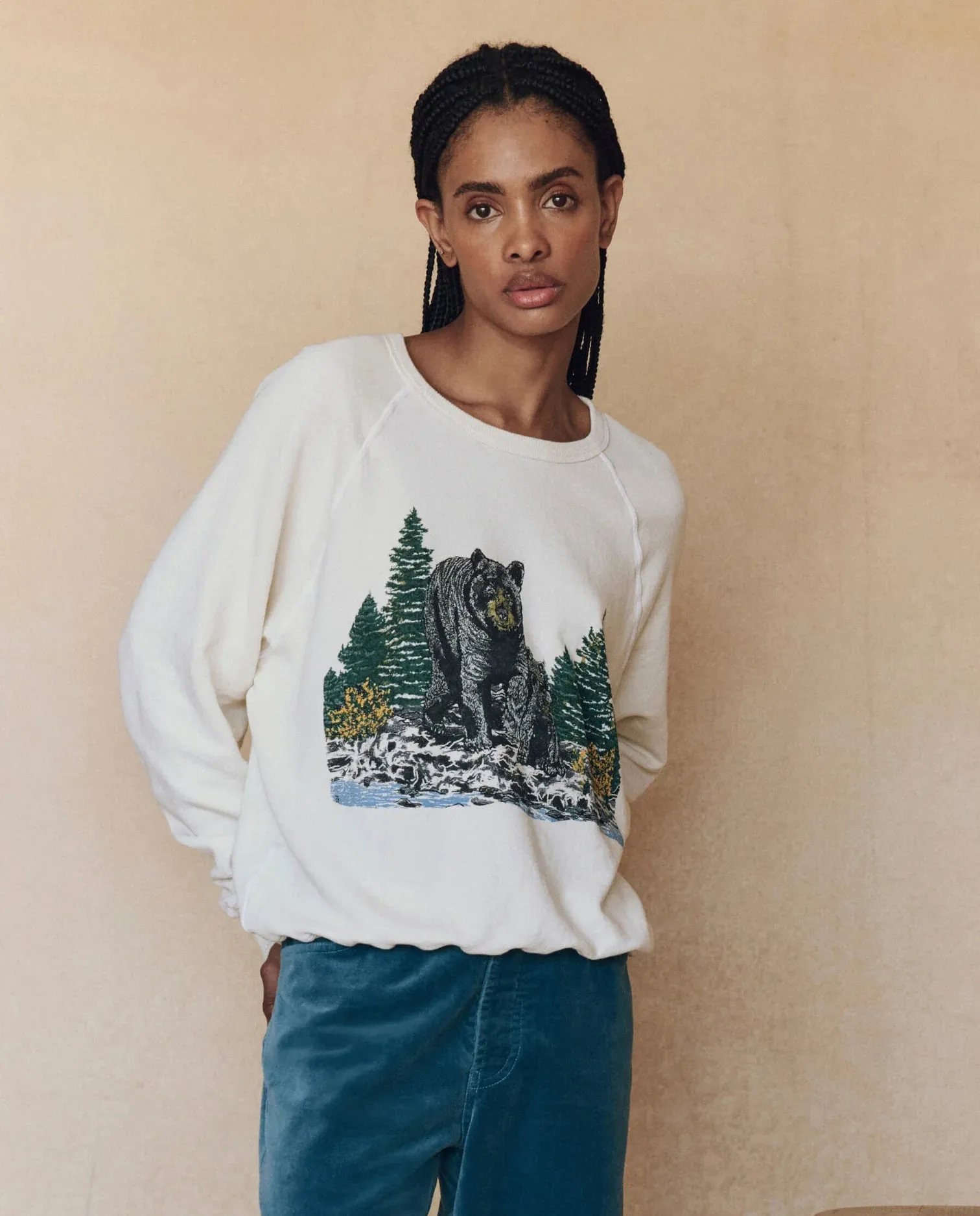 The College Sweatshirt with Black Bear Graphic