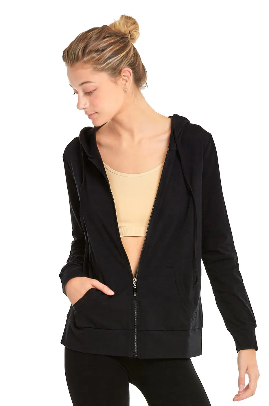 Thin Zip Up Hooded Jacket for Women