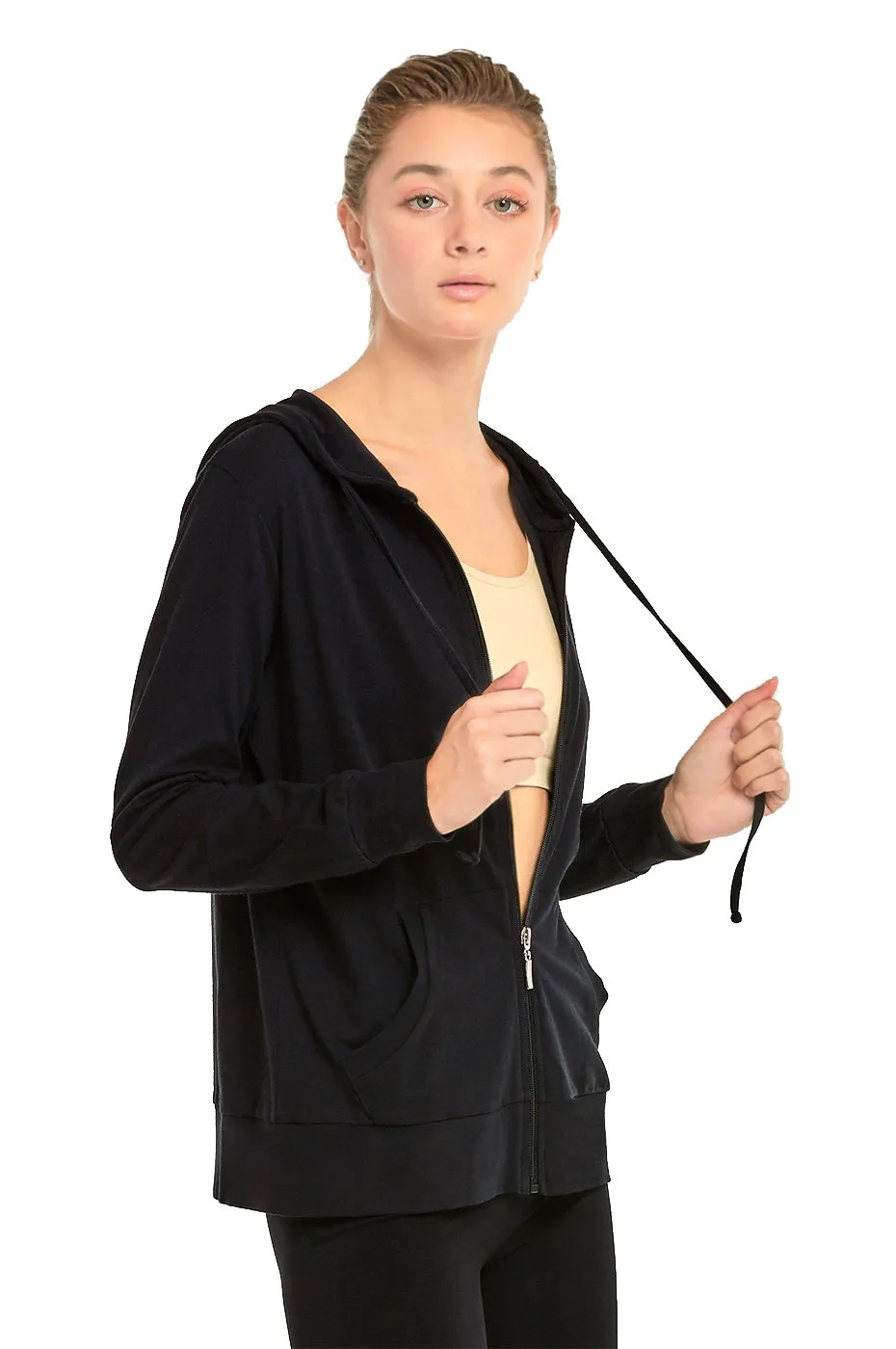 Thin Zip Up Hooded Jacket for Women