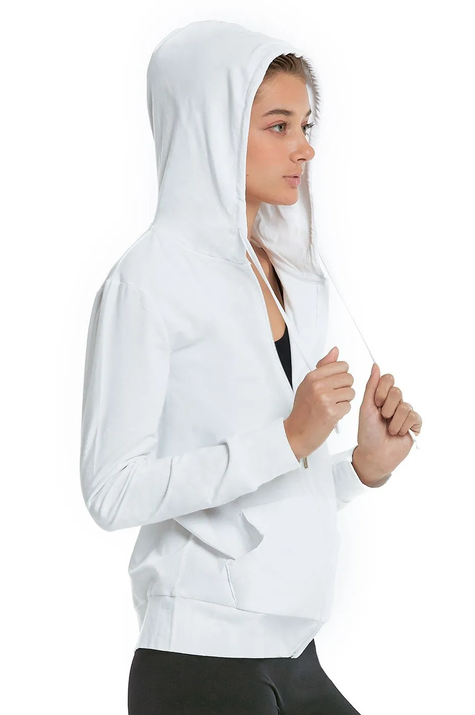 Thin Zip Up Hooded Jacket for Women