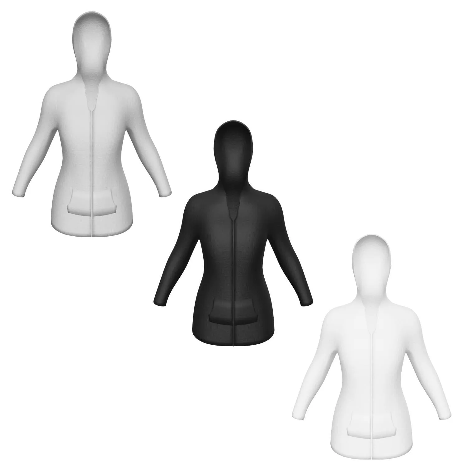 Thin Zip Up Hooded Jacket for Women