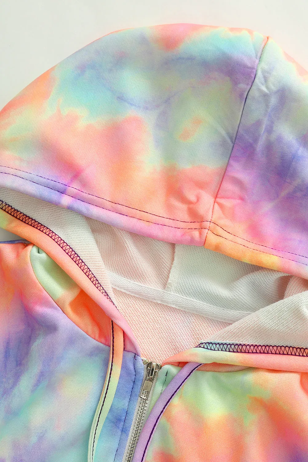 Tie-dye Pocket Zip Up Hoodie