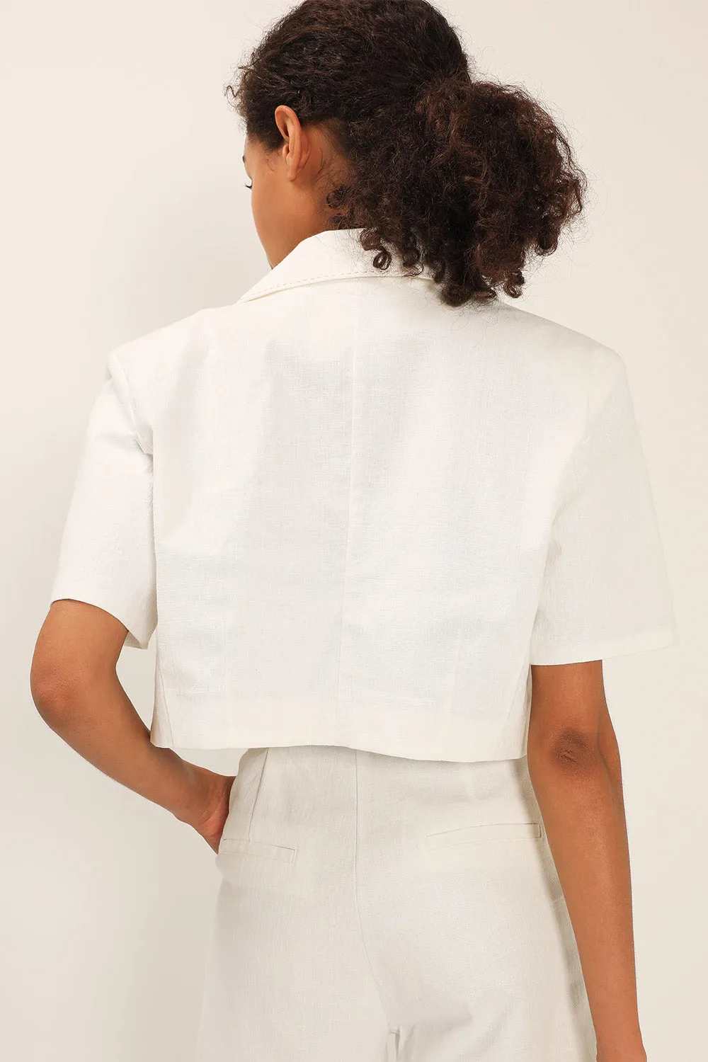 Tinsley Contrast Stitch Crop Jacket