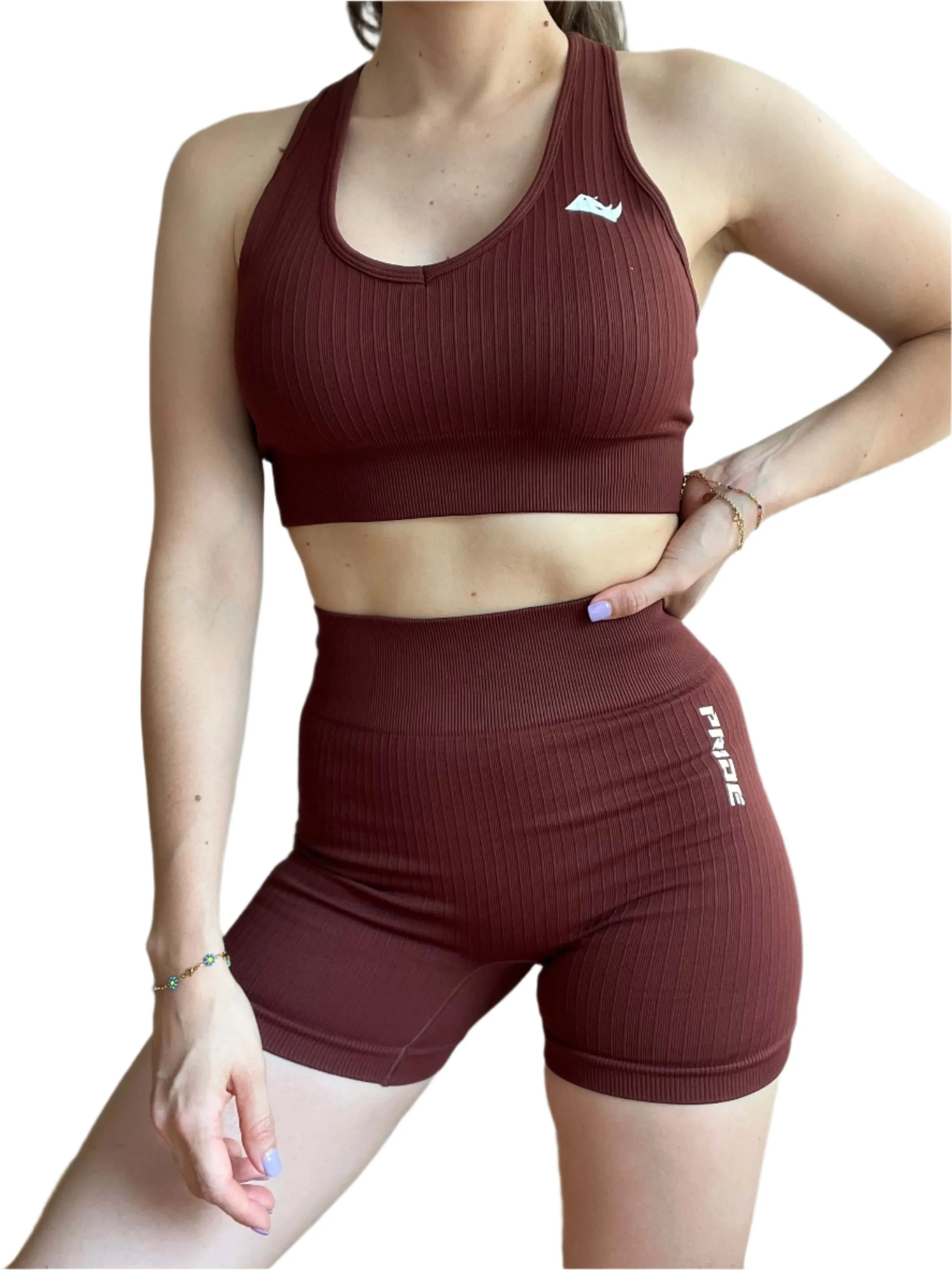 Top deportivo Sbelt para mujer Pride Activewear - Marron