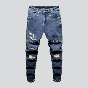 Trendy style distressed men jeans