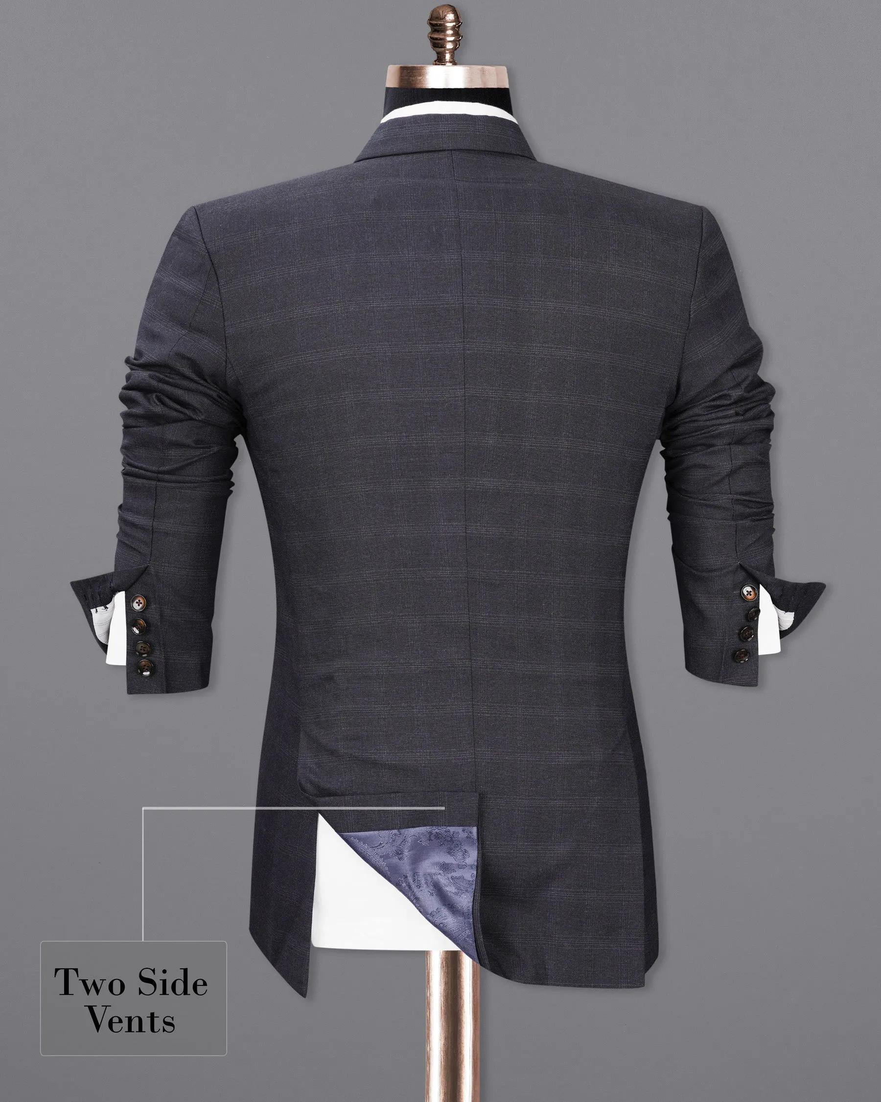 Tuatara Gray Plaid Double Breasted Blazer