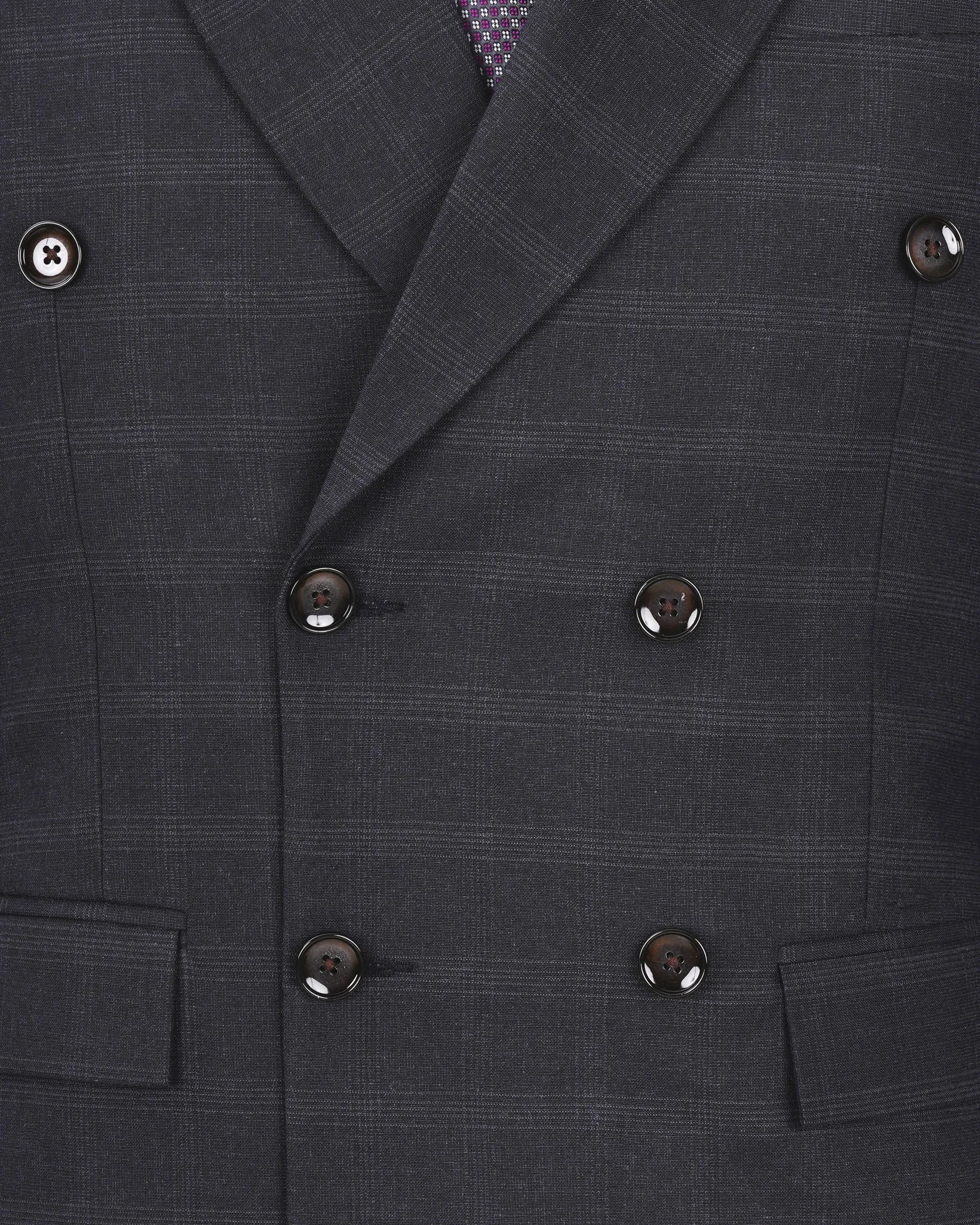 Tuatara Gray Plaid Double Breasted Blazer