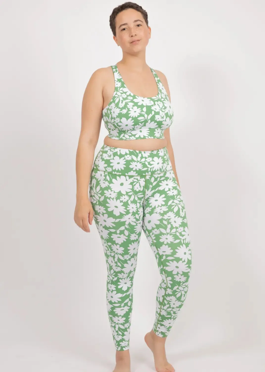Ubud Sport-BH mit Green Moonflower Print