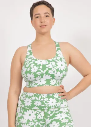 Ubud Sport-BH mit Green Moonflower Print