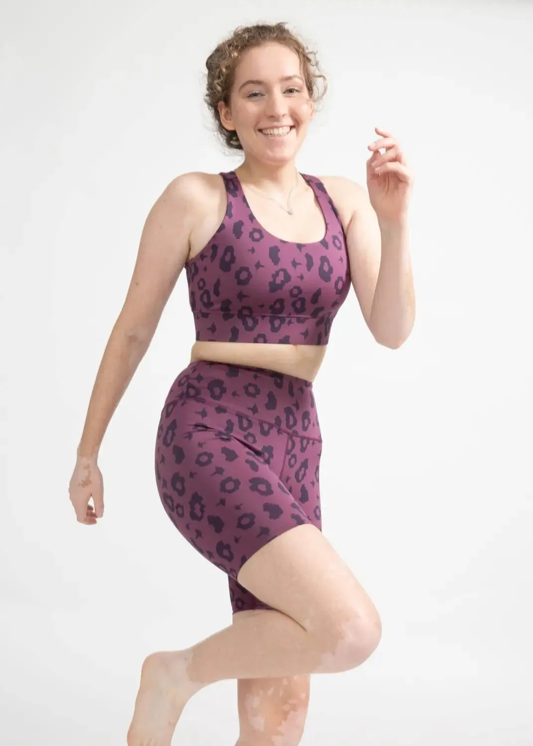 Ubud Sport-BH mit Lila Leopard Print