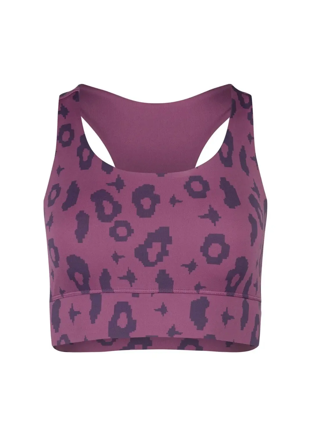 Ubud Sport-BH mit Lila Leopard Print