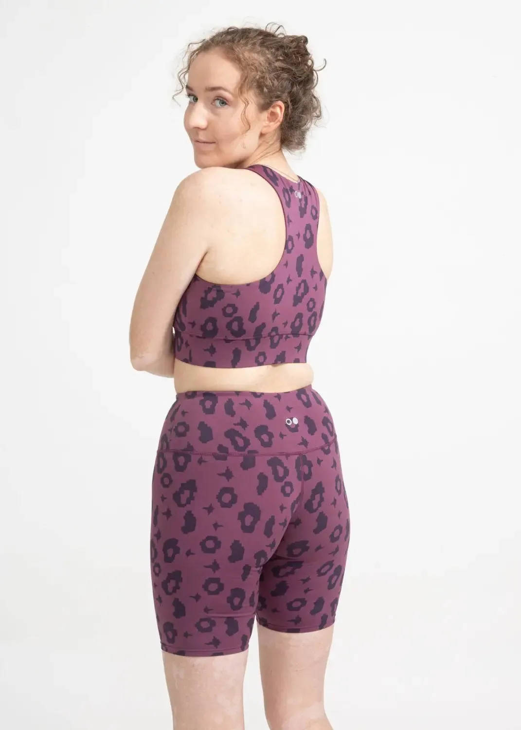 Ubud Sport-BH mit Lila Leopard Print