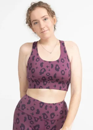Ubud Sport-BH mit Lila Leopard Print