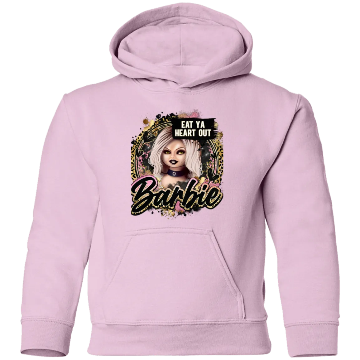 Untitled design (97) G185B  Eat Ya Heart Out Barbie Youth Pullover Hoodie