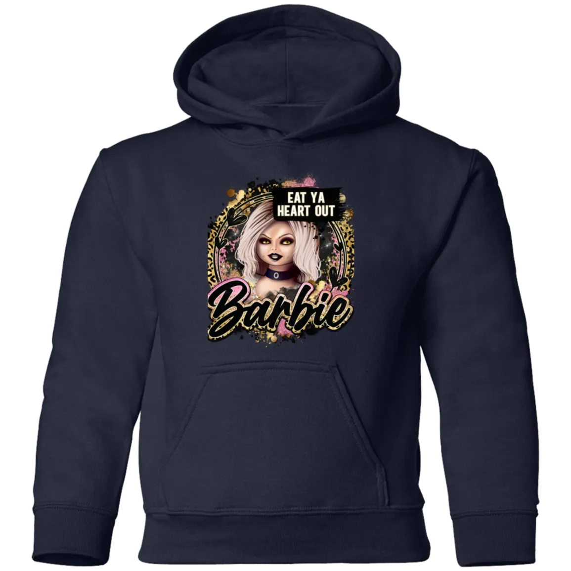 Untitled design (97) G185B  Eat Ya Heart Out Barbie Youth Pullover Hoodie