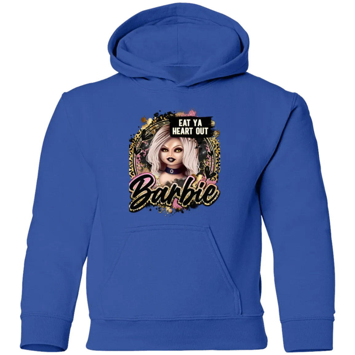 Untitled design (97) G185B  Eat Ya Heart Out Barbie Youth Pullover Hoodie