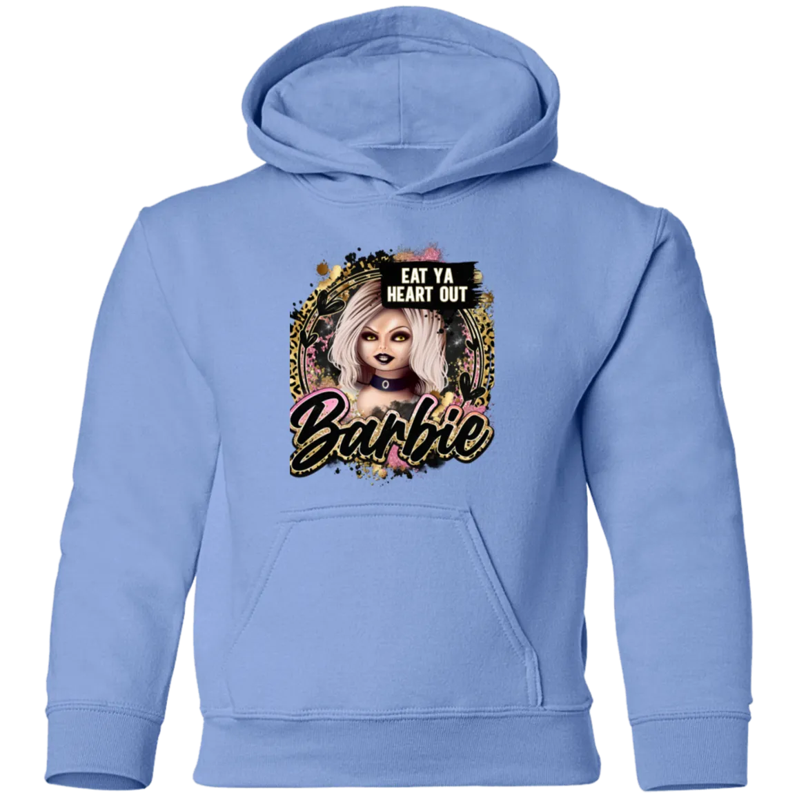 Untitled design (97) G185B  Eat Ya Heart Out Barbie Youth Pullover Hoodie