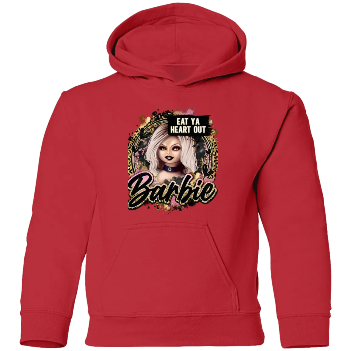 Untitled design (97) G185B  Eat Ya Heart Out Barbie Youth Pullover Hoodie