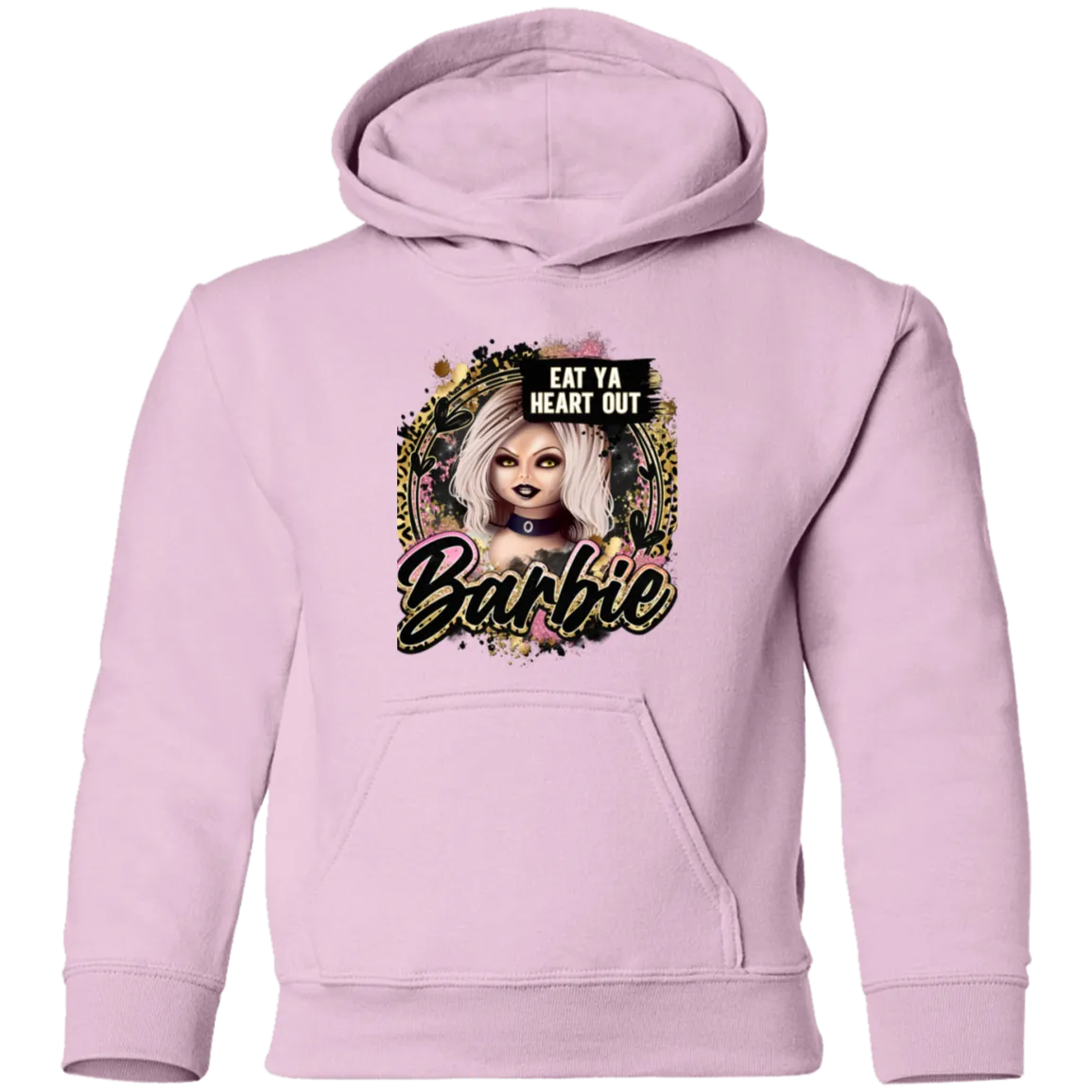 Untitled design (97) G185B  Eat Ya Heart Out Barbie Youth Pullover Hoodie