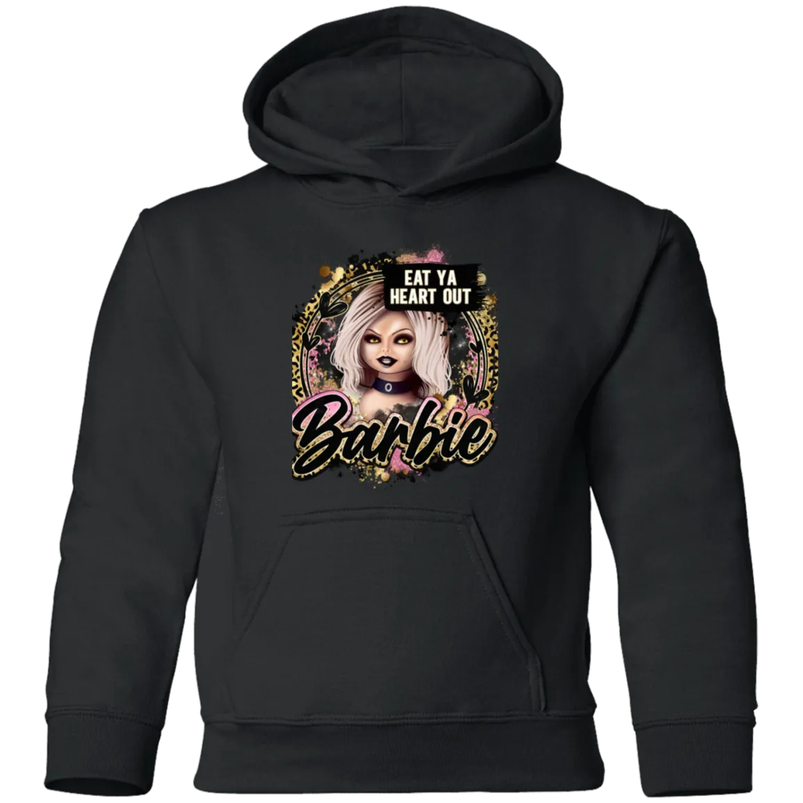 Untitled design (97) G185B  Eat Ya Heart Out Barbie Youth Pullover Hoodie