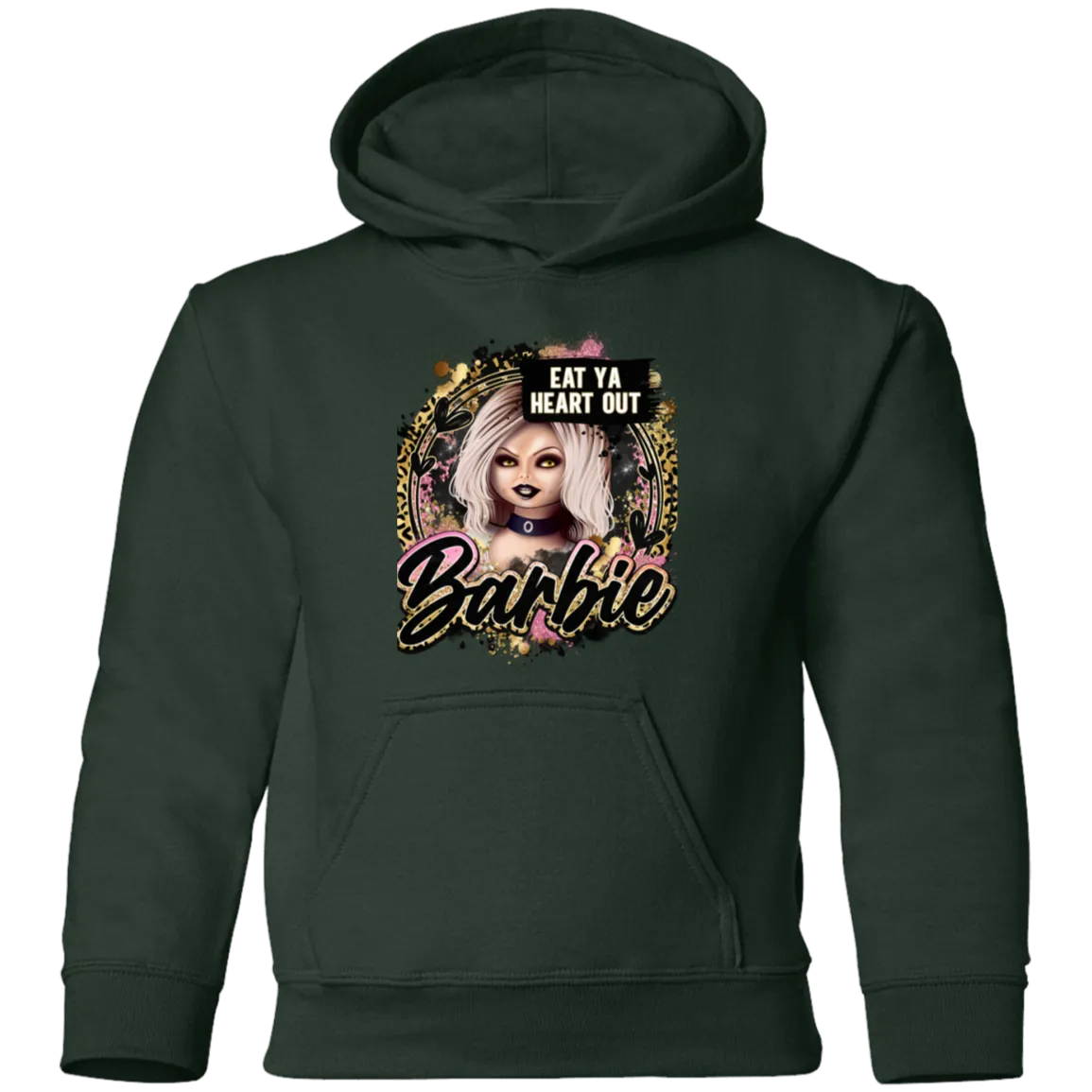 Untitled design (97) G185B  Eat Ya Heart Out Barbie Youth Pullover Hoodie