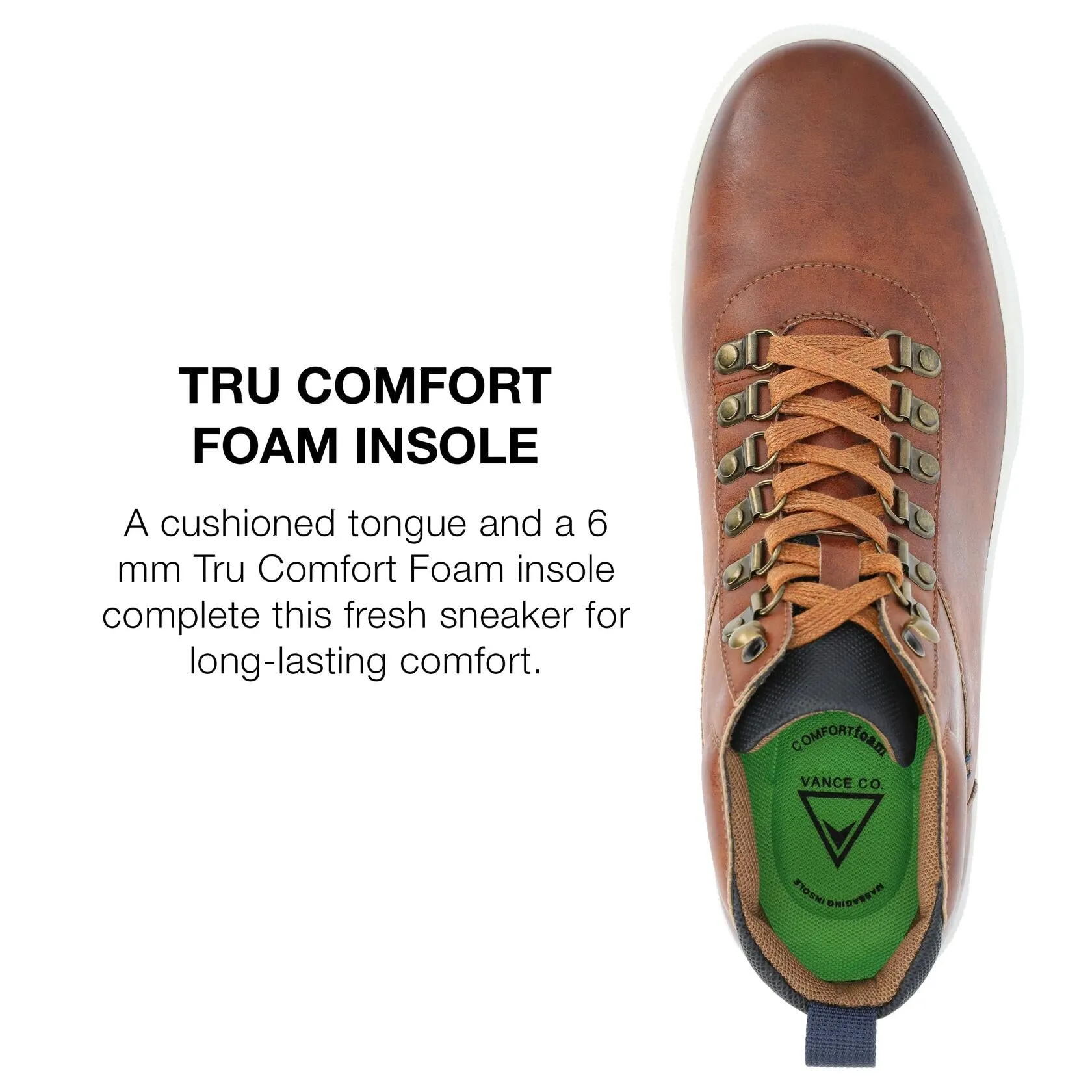 Vance Co. Men's Ortiz Tru Comfort Foam Lace-up High-top Sneaker - Brown, Size: