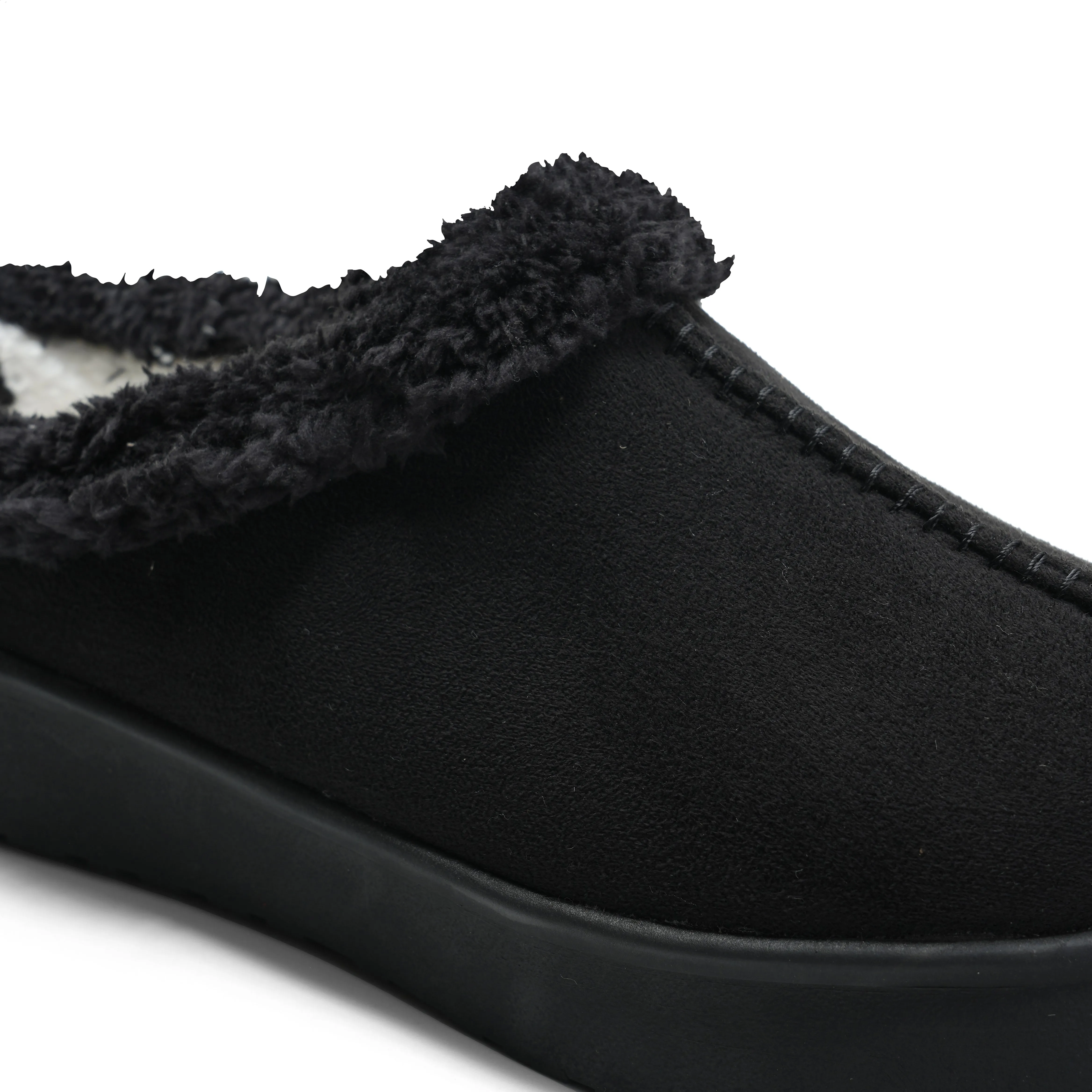 Warm Winter Clogs with Adjustable Straps - Black