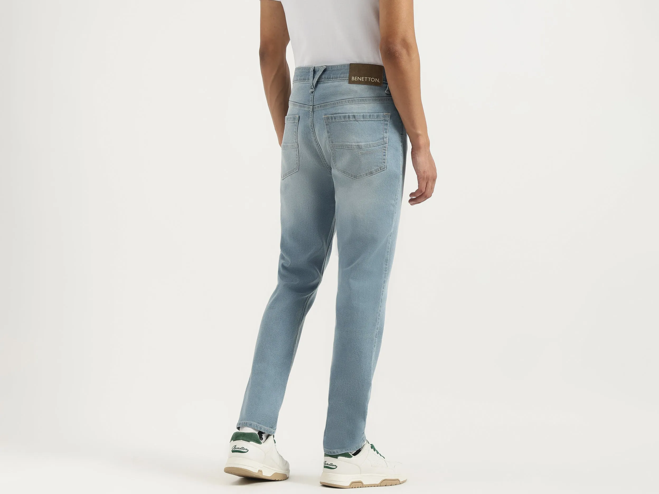 Washed Low Crotch Jeans