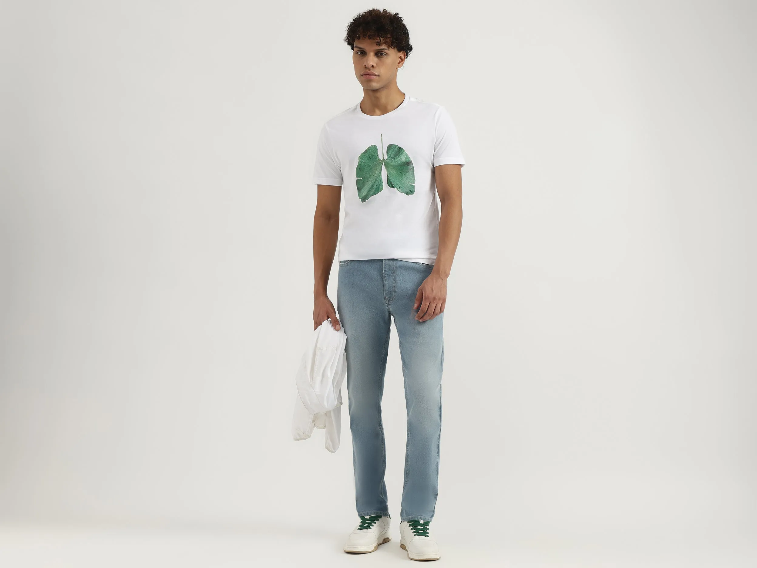 Washed Low Crotch Jeans