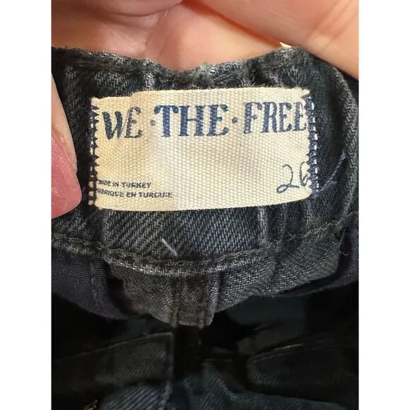 We the Free People Marx Slouchy Cargo Wide Leg Y2K Grunge Black Jeans Women’s 26