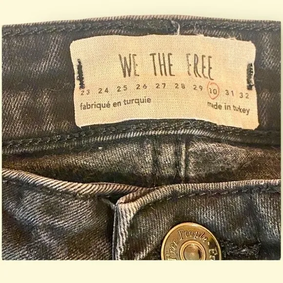 We The Free Raw Hem Faded Black Jeans - Size 30