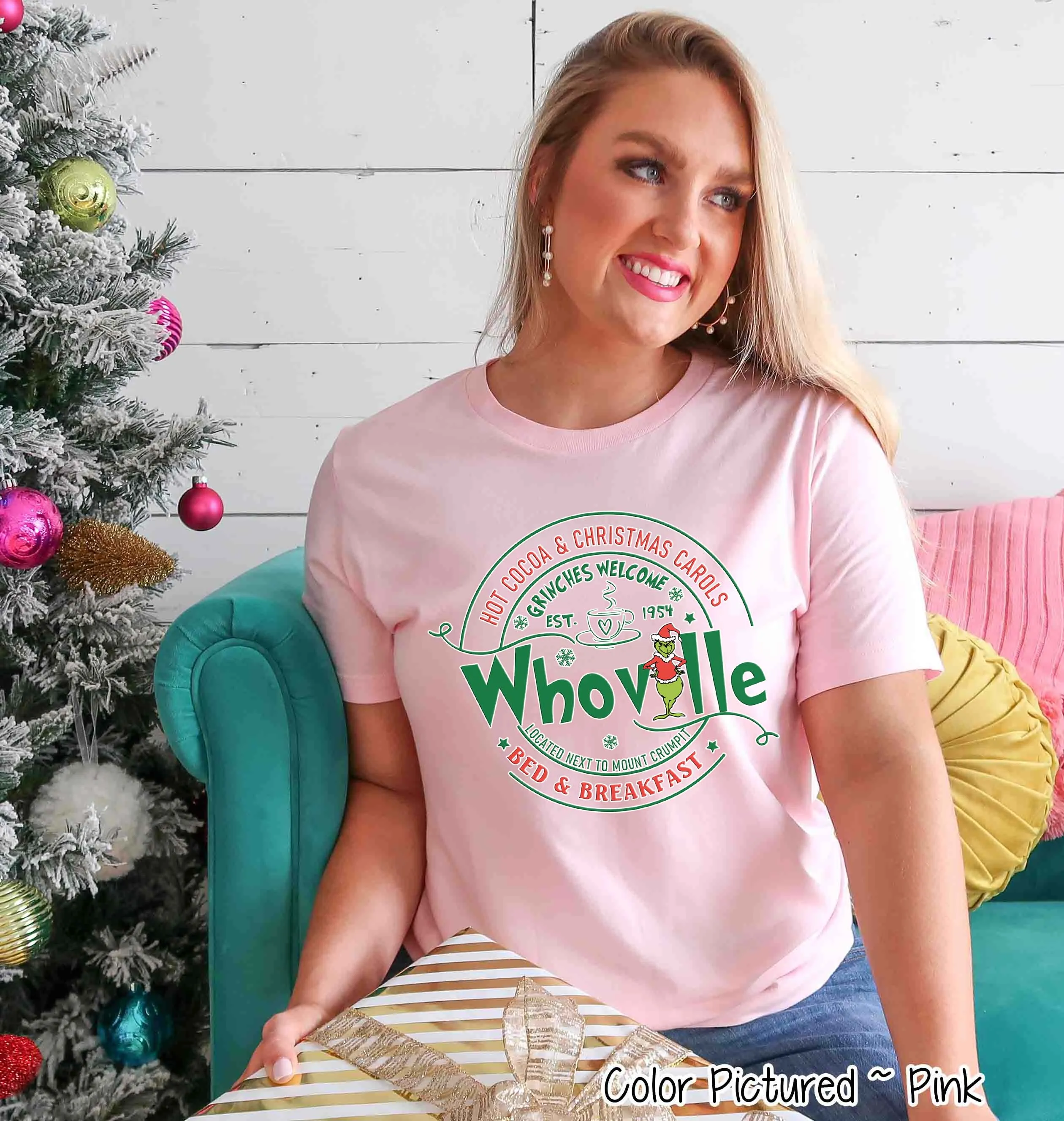 Whoville Bed & Breakfast Grinch Christmas Tee or Sweatshirt