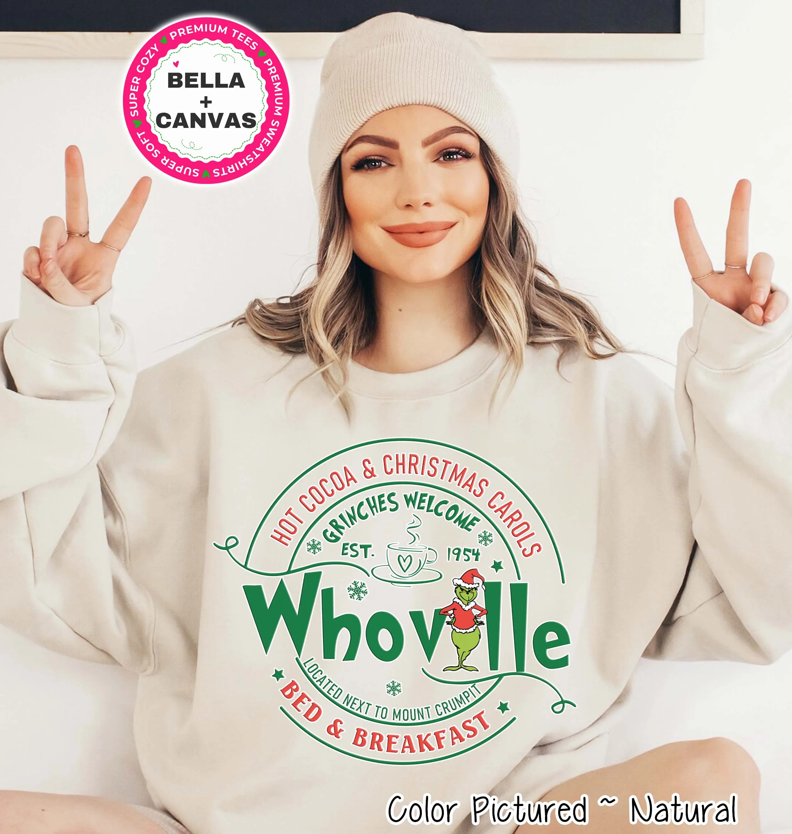 Whoville Bed & Breakfast Grinch Christmas Tee or Sweatshirt