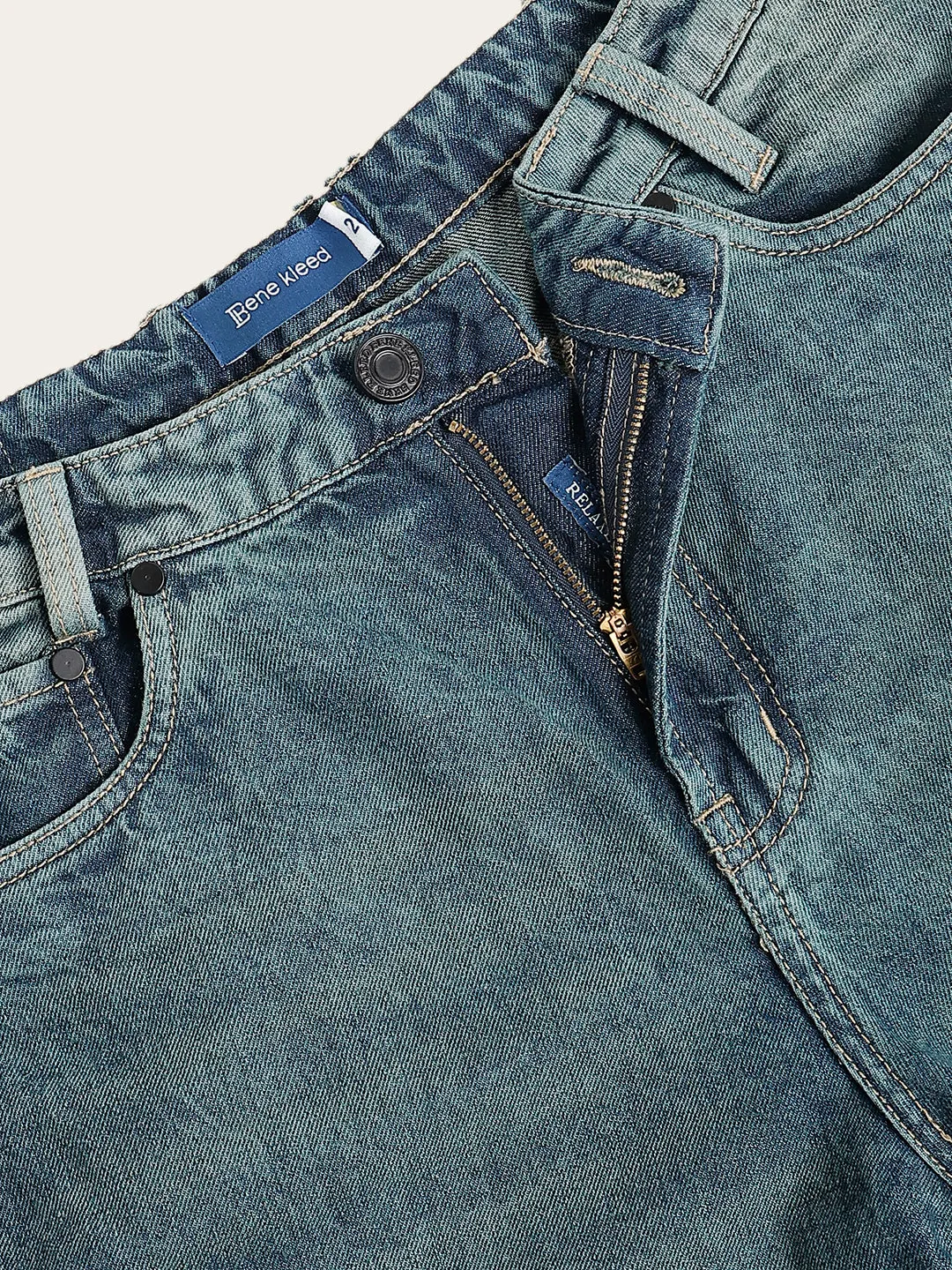 Women Blue-Green Light Faded Cargo Jeans