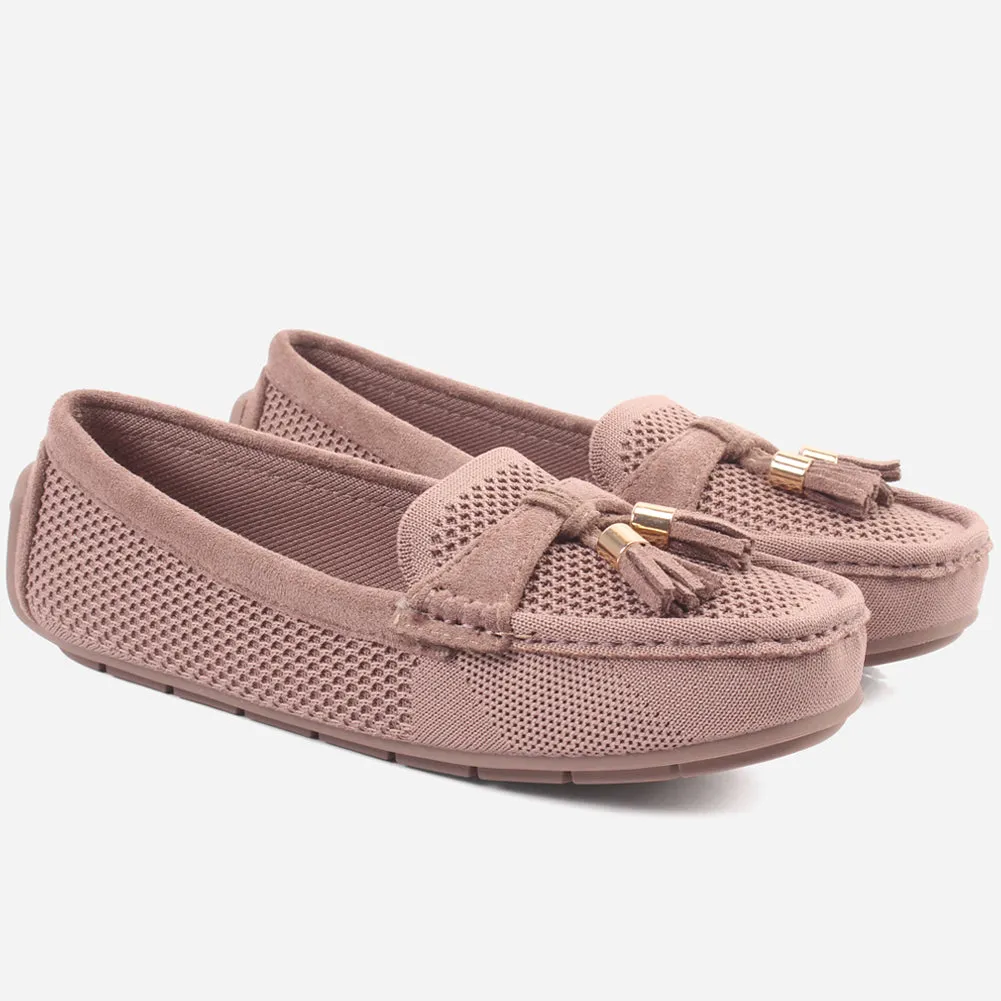 Women "ANEY" Faux Fur Suede Moccasins