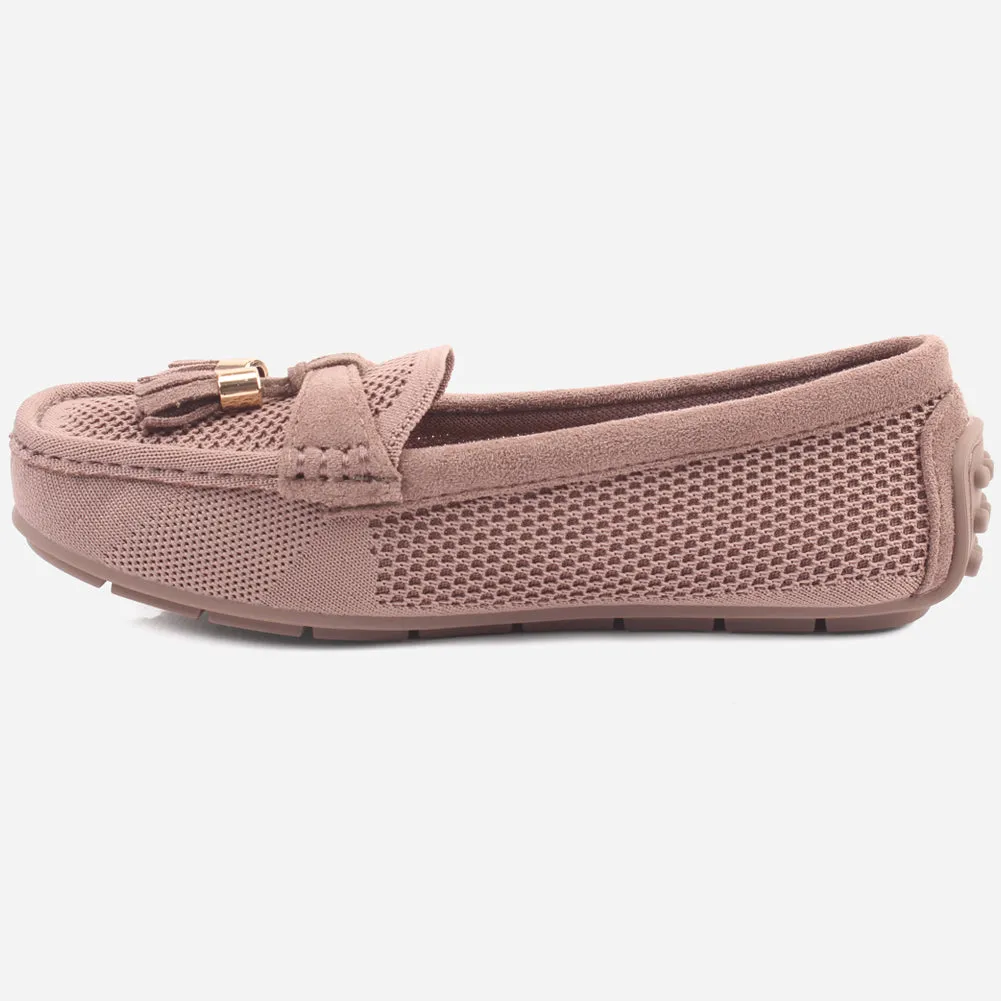 Women "ANEY" Faux Fur Suede Moccasins
