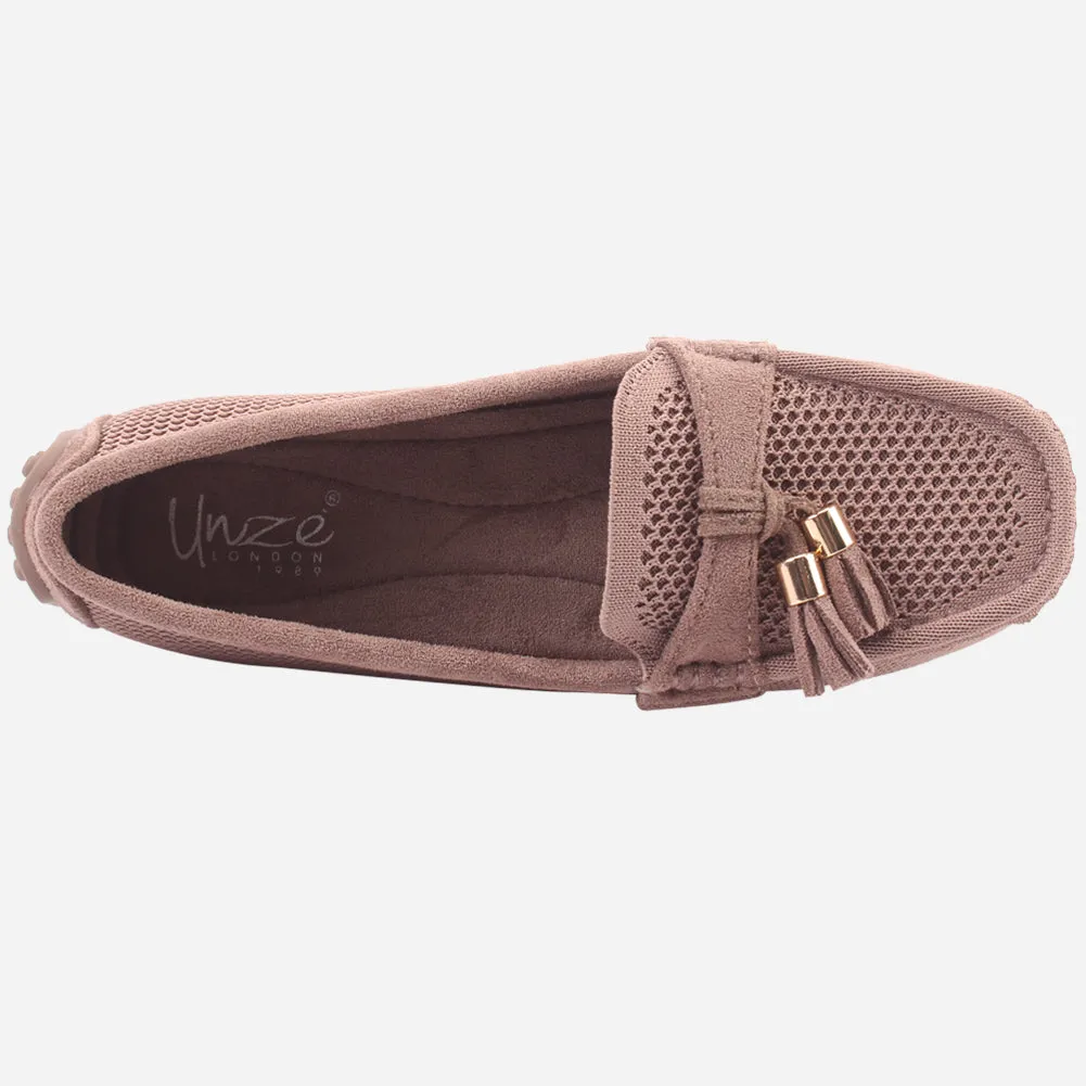 Women "ANEY" Faux Fur Suede Moccasins
