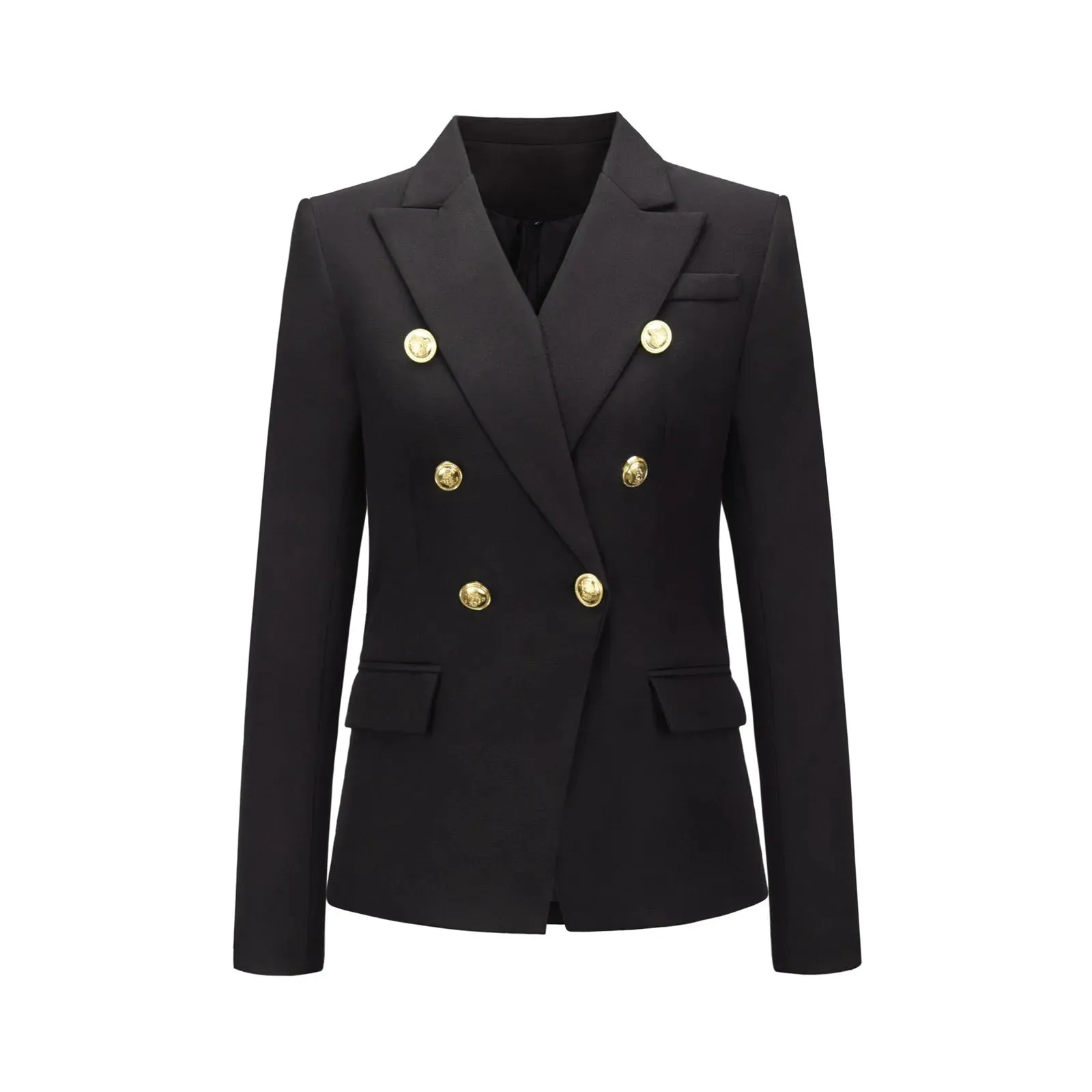 Women'S Autumn And Winter Suit Fashionable Short Double Breasted Jacket Cute Womens Temperament Elegantsolid Color Coats