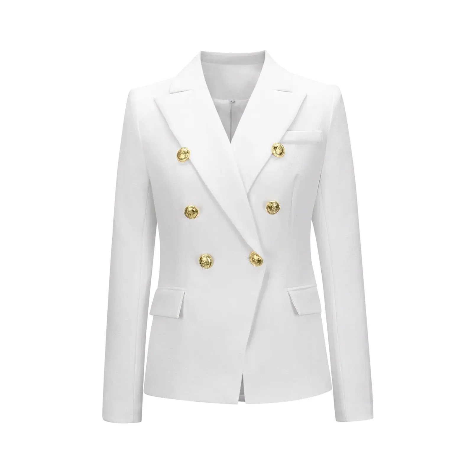 Women'S Autumn And Winter Suit Fashionable Short Double Breasted Jacket Cute Womens Temperament Elegantsolid Color Coats