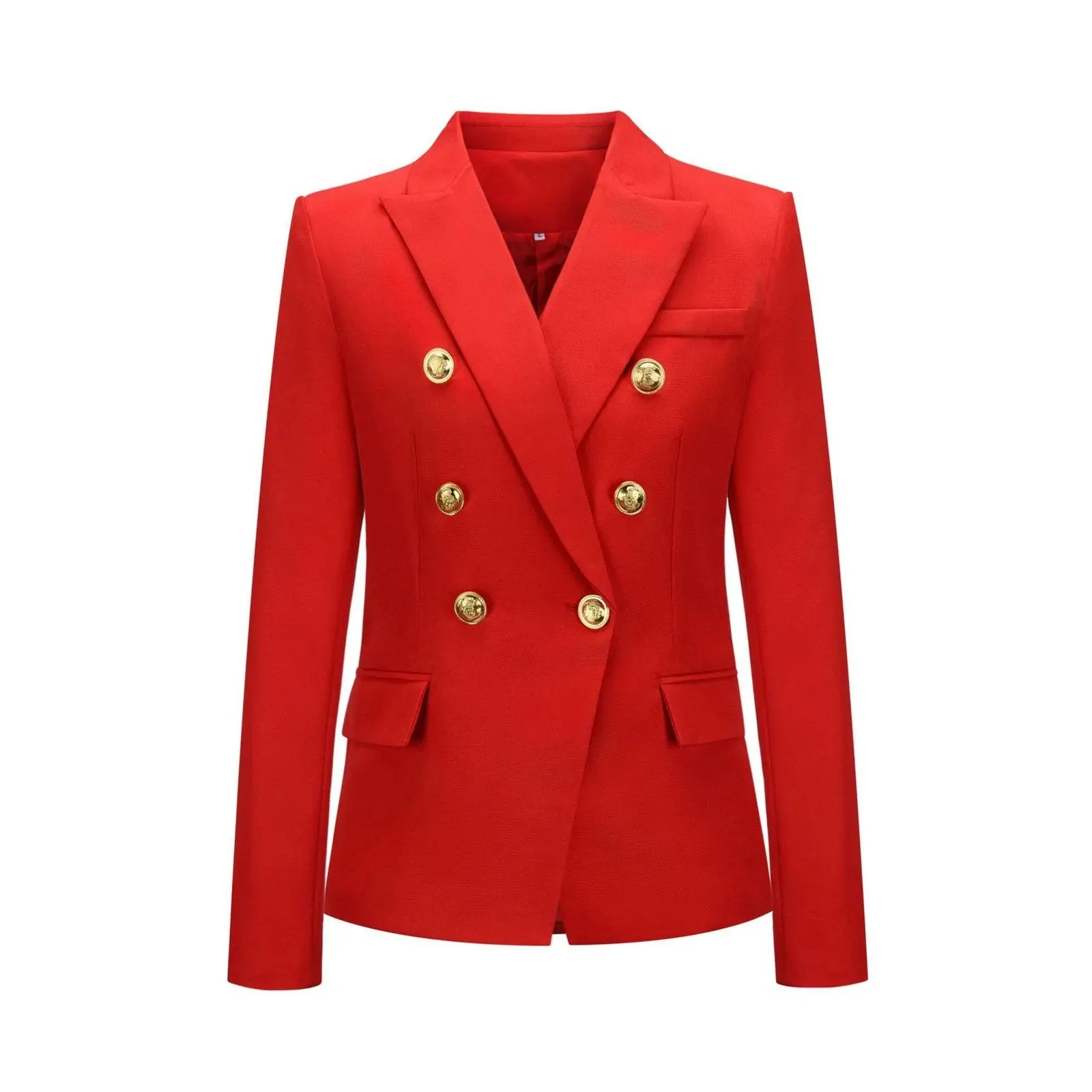 Women'S Autumn And Winter Suit Fashionable Short Double Breasted Jacket Cute Womens Temperament Elegantsolid Color Coats