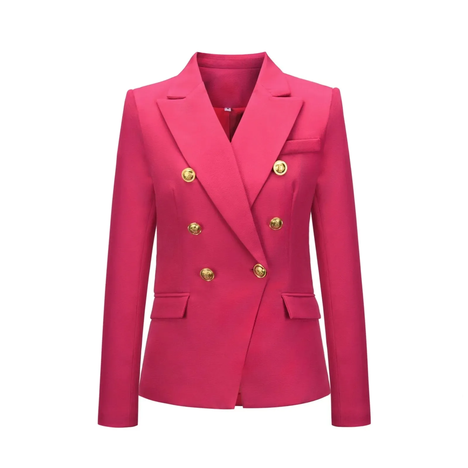 Women'S Autumn And Winter Suit Fashionable Short Double Breasted Jacket Cute Womens Temperament Elegantsolid Color Coats