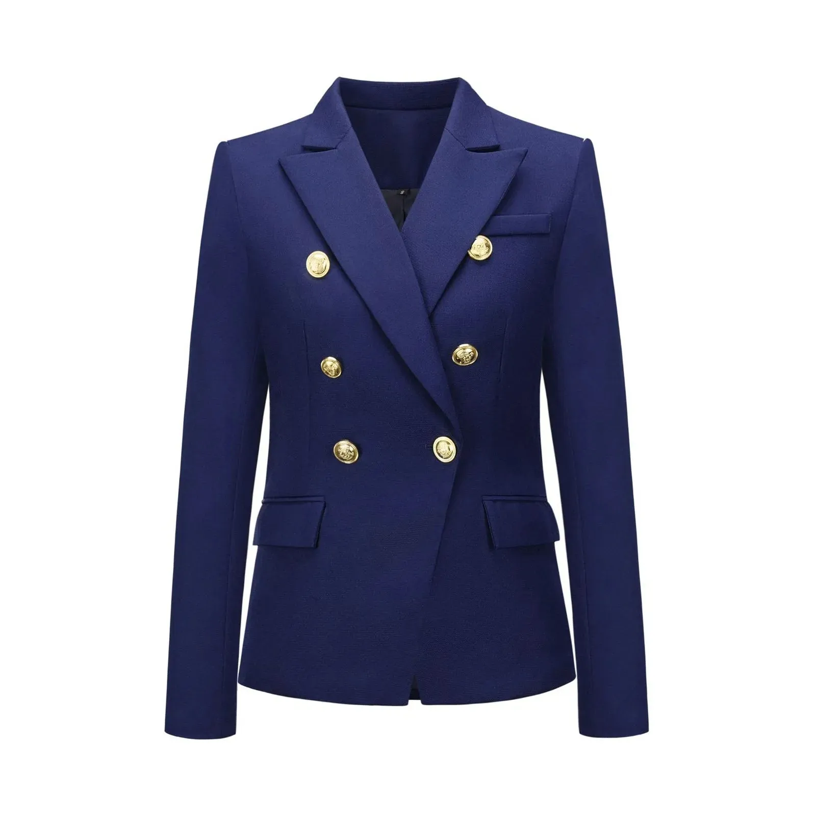 Women'S Autumn And Winter Suit Fashionable Short Double Breasted Jacket Cute Womens Temperament Elegantsolid Color Coats
