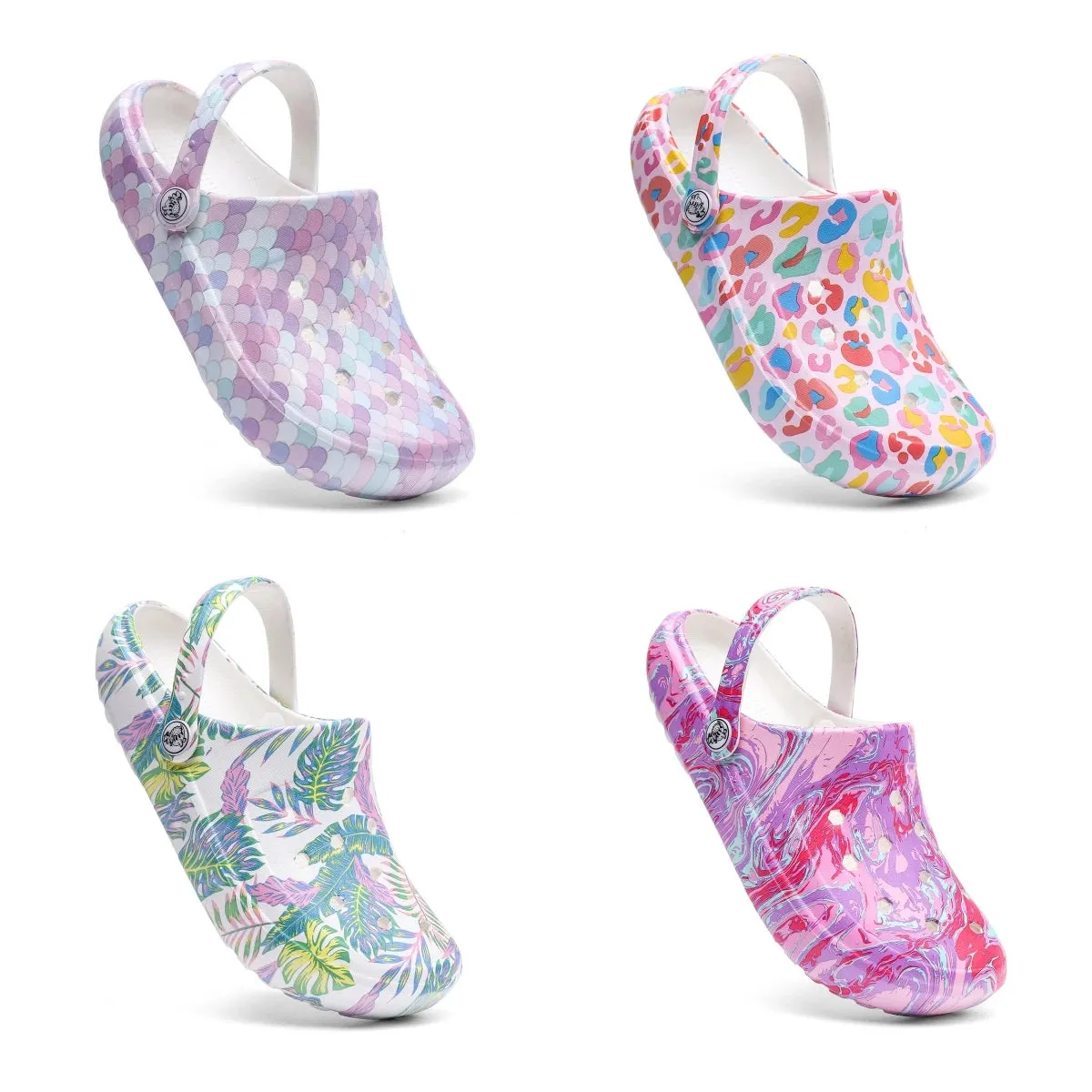 Women's Colorful Cartoon Garden Clog Shoes, Platform Soft Sole Two-way Wear Beach Mules, Pool & Garden Slides, Beach Sandals