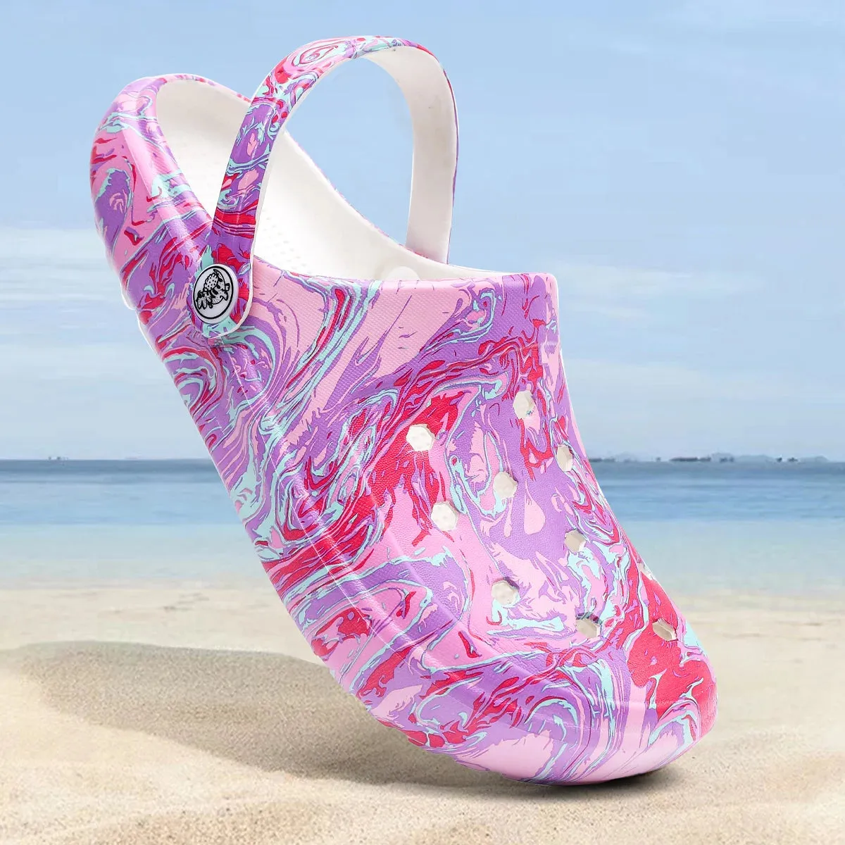 Women's Colorful Cartoon Garden Clog Shoes, Platform Soft Sole Two-way Wear Beach Mules, Pool & Garden Slides, Beach Sandals