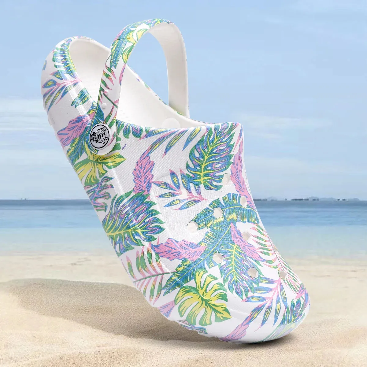 Women's Colorful Cartoon Garden Clog Shoes, Platform Soft Sole Two-way Wear Beach Mules, Pool & Garden Slides, Beach Sandals