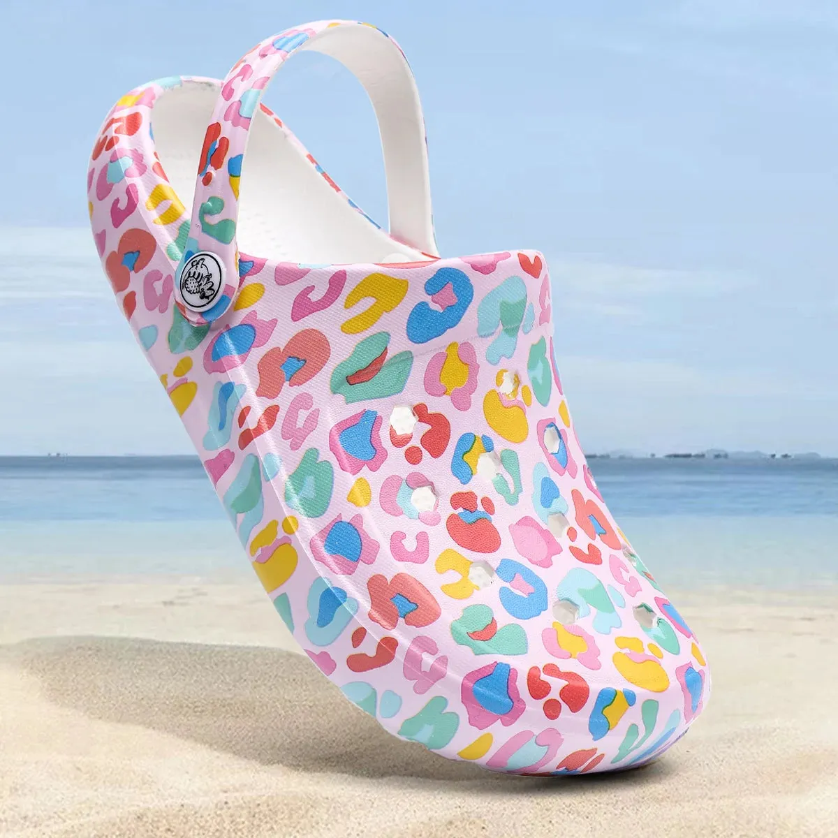 Women's Colorful Cartoon Garden Clog Shoes, Platform Soft Sole Two-way Wear Beach Mules, Pool & Garden Slides, Beach Sandals