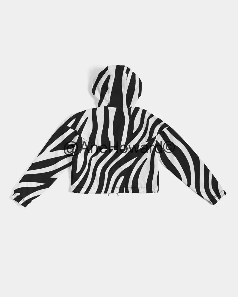 Women's Cropped Windbreaker Zebra