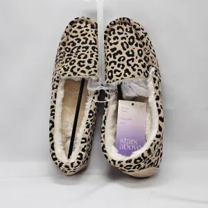 Women's Leopard Print Suede Moccasins with Faux Fur Lining